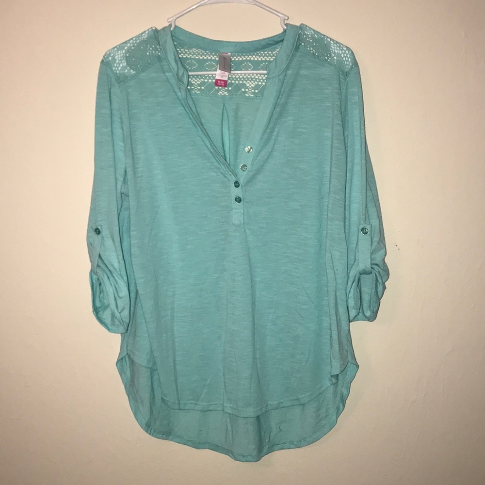 Blue 3/4 Sleeve Shirt